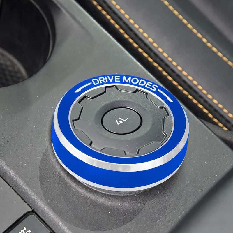 HDUFC for Ford 2024 2025 Ranger, air Conditioning, Volume Control, Push-Button Start, 4WD and Headlight switches, 7 Pieces of Aluminum Alloy knob Cover Decoration (Blue) - Image 4